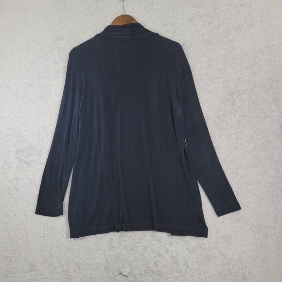 Chico's Travelers Black Open Front Cardigan Size 2/L Acetate/Spandex - Picture 2 of 5